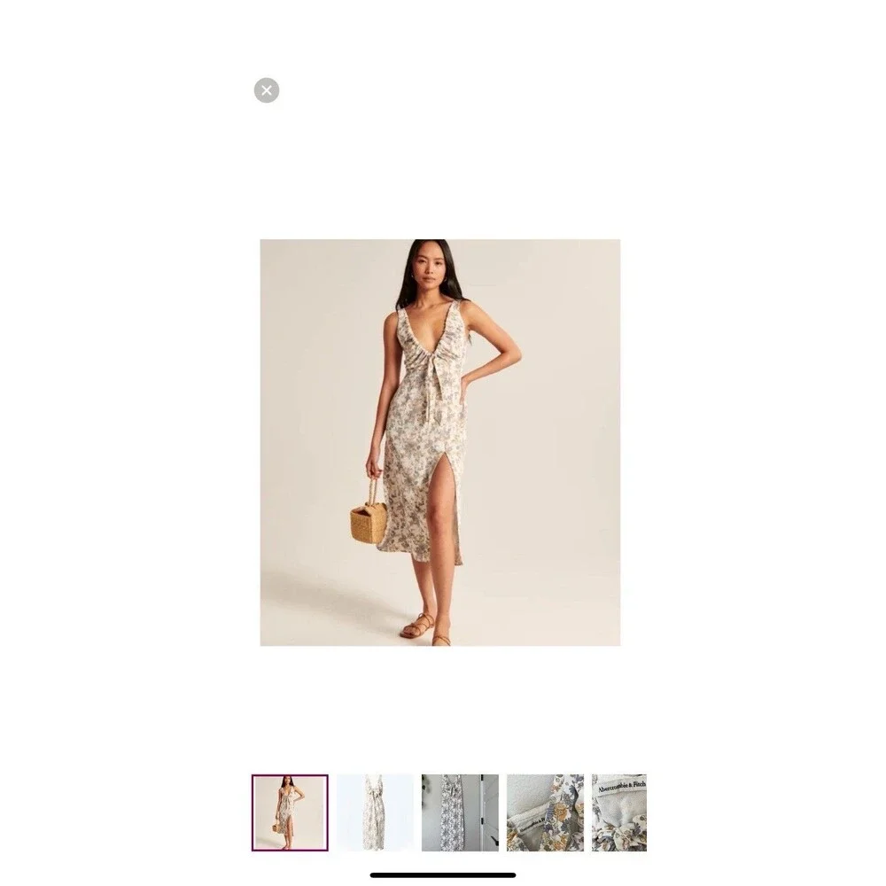 Abercrombie & Fitch Cottagecore Floral Midi Dress‎ XS Feminine Romantic Babydoll